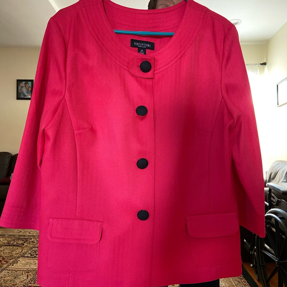 Perceptions Red Blazer Jacket